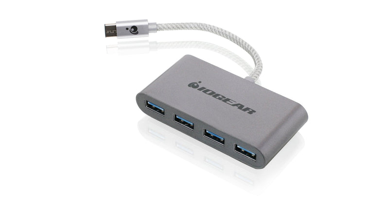 [Australia - AusPower] - IOGEAR USB-C to USB 3.0 Hub - 1 USB-C In - 4 USB 3.0 Out - USB 3.0 Data Rate Of Up To 5Gbps - Backwards Compatible With USB 2.0 and USB 1.1 - MacBook - Tablet - Smartphone - GUH3C14 USB-A x 4 Bus power 