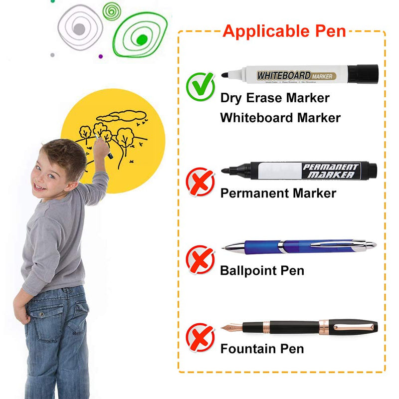 [Australia - AusPower] - Colorful Dry Erase Dots Circles Whiteboard Marker Removable Vinyl Stickers Spots Wall Decals for School Classroom Teachers Students Table & Desk (10 Pack) 10 Pack 
