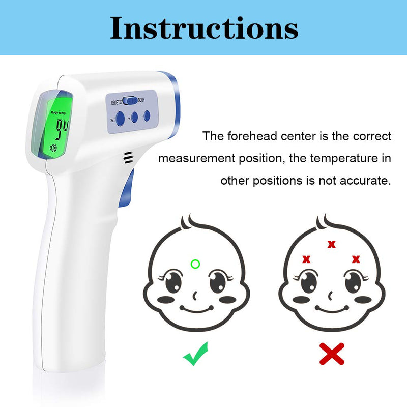 [Australia - AusPower] - 1Pack Infrared Forehead Thermometer, BOJO Non-Contact Kid and Adult Temperature with LCD Display for Accurate Instant Readings - not include battery 1 