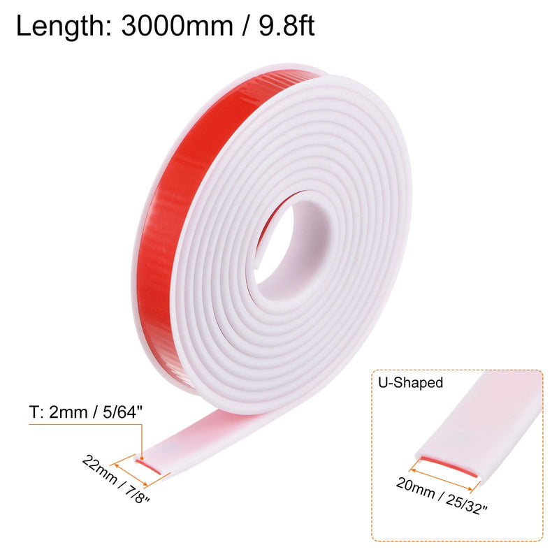 [Australia - AusPower] - HARFINGTON U-Shape Edge Banding 25/32" x 9.8ft (20mm x 3000mm) Self Adhesive TPE Flexible Veneer Edging Edge Protector for Furniture Cabinet Table Repair, White 20mm 1 