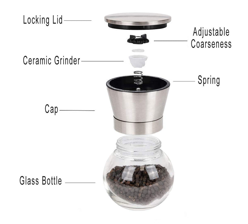 [Australia - AusPower] - Cuisinox Salt/Pepper Flax Seed Mill, Silver 