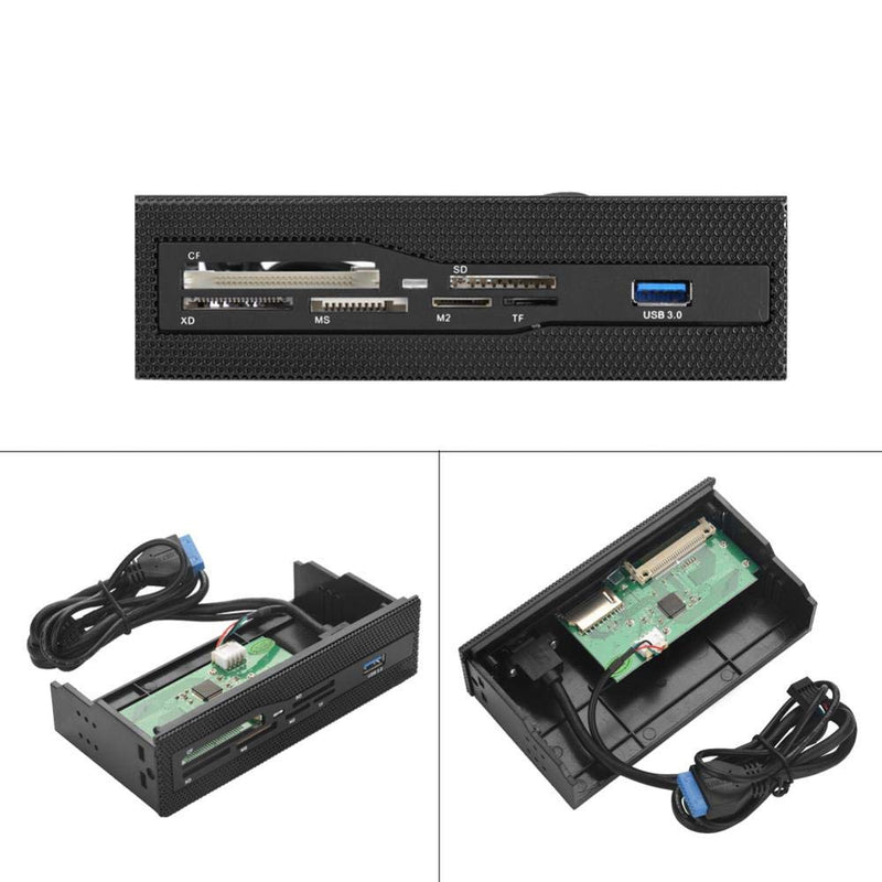 [Australia - AusPower] - PC Front Panel Internal Card Reader, Multi-Function USB 3.0 Hub All-in-one Card Reader Support M2 SD MS XD CF TF Card for Computer, High Speed Internal Card Reader Fit For Computer Case Front Bay 