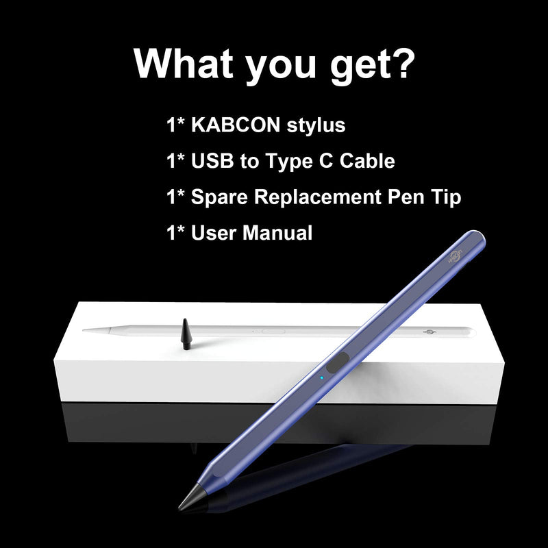 [Australia - AusPower] - KABCON Stylus Pen Compatible with iPad 2018-2022, iPad Pencil with Tilt, Palm Rejection, Magnetic, for iPad 6th/7th/8th/9th Gen, iPad Mini 5th/6th Gen, iPad Pro 11"/12.9" 3rd Gen, iPad Air 3rd/4th Gen Blue 
