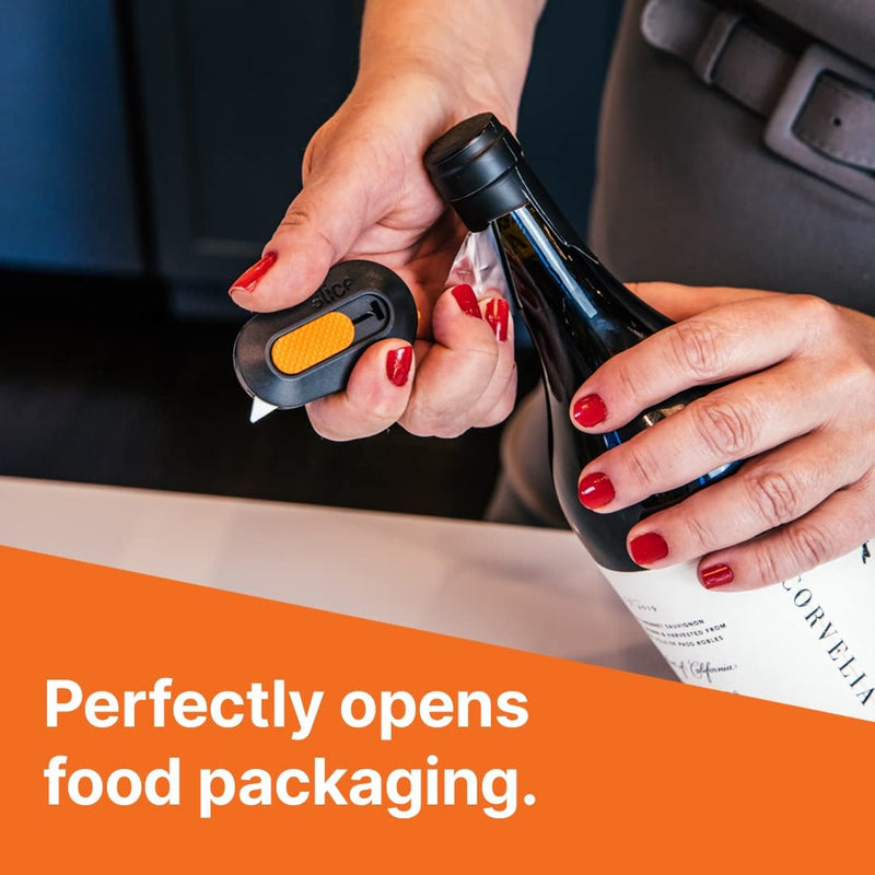 [Australia - AusPower] - Slice 10515 Mini Box Cutter, Ceramic Blade Locks Into Position, Right or Left Handed Mini Cutter, Keychain Box Opener, Magnetic, Finger Friendly and Safe Package Opener, Blade Stays In Position 1 Pack Blade Locks in 