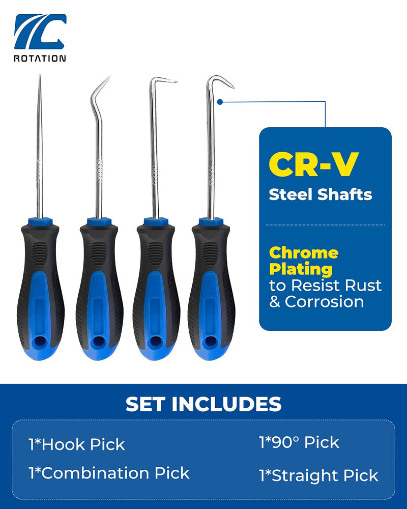 [Australia - AusPower] - Precision Hook and Pick Set for Automotive | 4-Piece Hand Tools Blue 