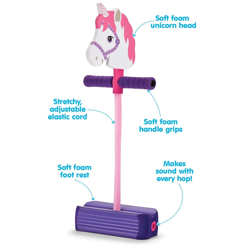 [Australia - AusPower] - Kidoozie Foam Unicorn Pogo Jumper – Fun and Safe Play – Encourages an Active Lifestyle – Makes Squeaky Sounds – For All Sizes, 250 Pound Capacity 
