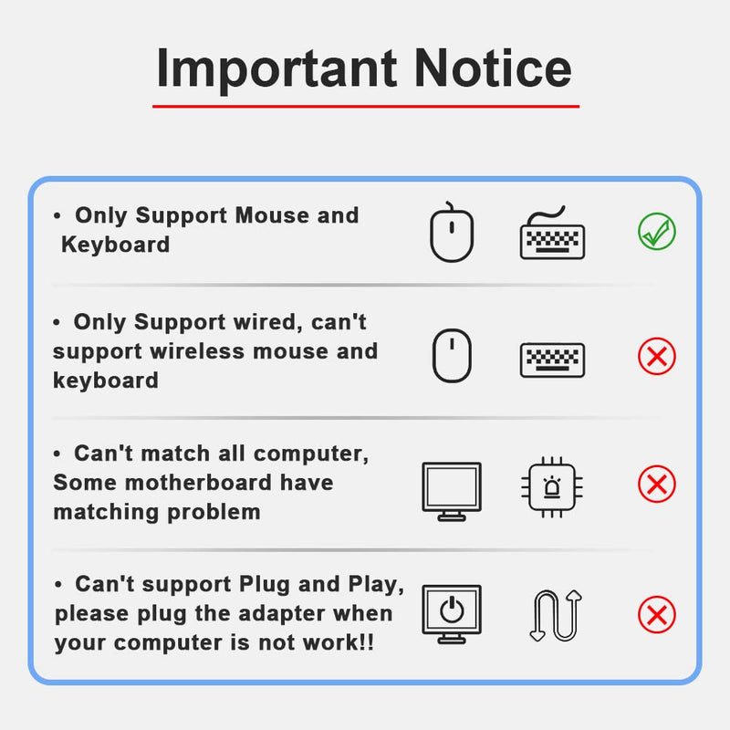 [Australia - AusPower] - PS2 to USB Female,PS/2 Male Converter Changer Adapter for Keyboard Mouse 2pcs by Oxusbor(Notice:Can't Match All Motherboard,Have Matching Problem) 