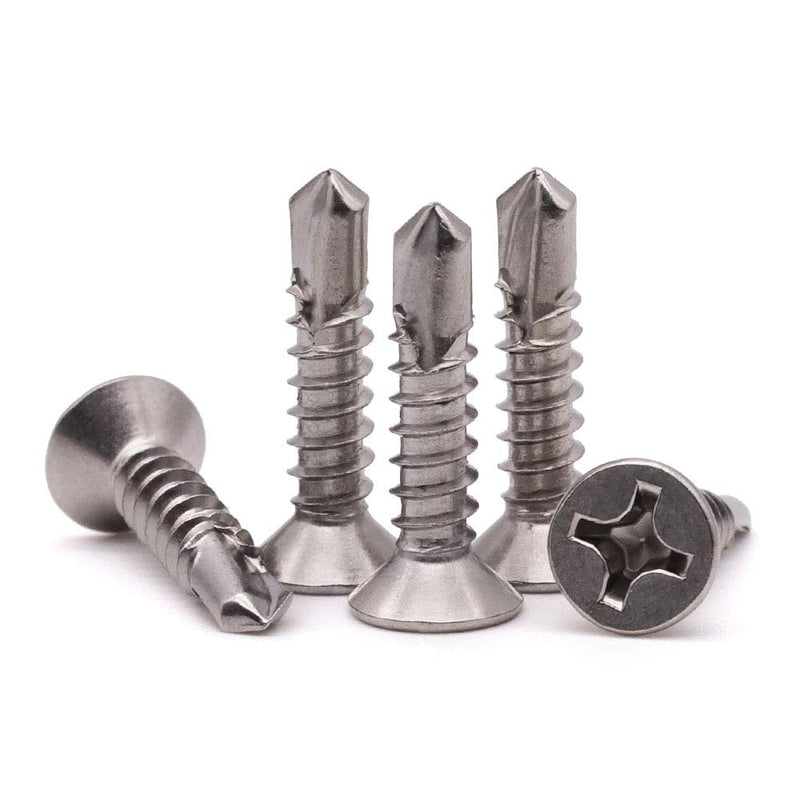 [Australia - AusPower] - #14 x 3/4" (50 Pack) Stainless Steel Flat Head Self Tapping Screws Phillips Head Self Drilling Screws Sheet Metal Screws, 410 Stainless Steel #14 x 3/4" ( 50 pack? 