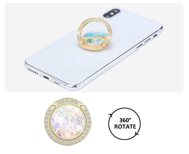 [Australia - AusPower] - Glitter Bling Bling Phone Ring Holder,Sparkle Phone Ring Artificial Diamond Kickstand,Rhinestone Cell Phone Finger Ring Grip for Girls Women for Almost All Phones,Pad(Gold) Gold B 