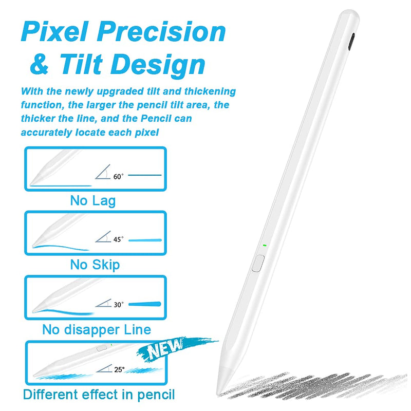 [Australia - AusPower] - Stylus Pen for iPad with Tilt Palm Rejection iPad Stylus Rechargeable Magnetic iPad Pencil Compatible with iPad Pro 11"/12.9" (2018-2021), iPad 6th/7th/8th Gen, iPad Mini 5th Gen, iPad Air 3rd/4th Gen 