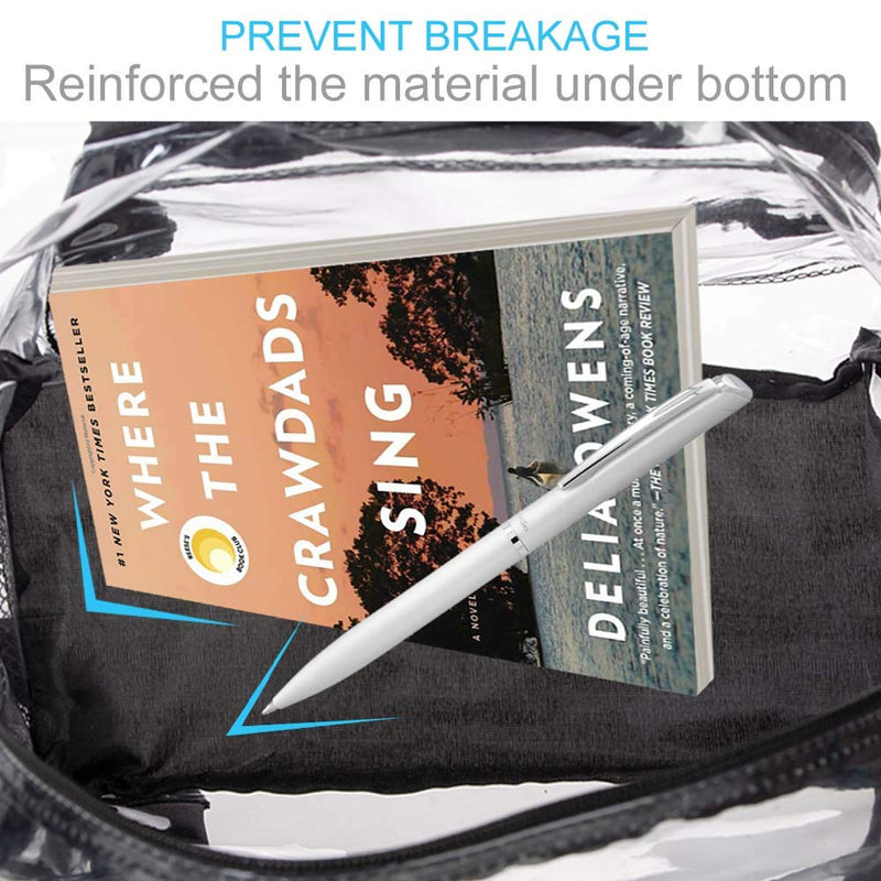 [Australia - AusPower] - Clear Backpack, Heavy Duty Transparent Bookbag, See Through PVC School Bag for Woemen Men Black01 