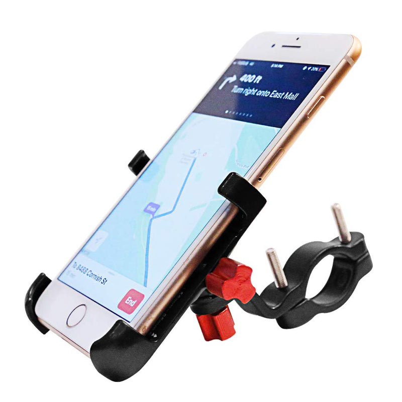 [Australia - AusPower] - Aluminum Alloy Bike Phone Mount with 360 Degree Rotation, Adjustable Bicycle Handlebar Phone Holder for Motorcycle Mountain Road Hybrid Bike Compatible with iPhone Xs Max X 8 7 6 Plus Samsung S9 S8 S7 titanium 
