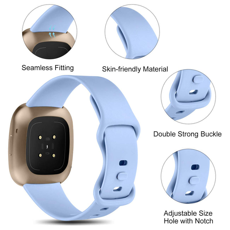 [Australia - AusPower] - GEAK 15 Pack Bands Compatible with Fitbit Versa 3/Fitbit Sense Bands, Soft Replacement Wristband for Fitbit Sense/Versa 3 Bands Women, Flexible Waterproof Sport Watch Strap for Women Men Small 15 Pack 