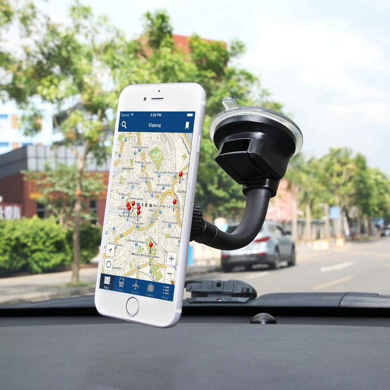 [Australia - AusPower] - Magnetic Phone Car Mount, 360°Adjustable Magnetic Car Phone Holder with 6 Strong Magnets, Dashboard & Windshield Industrial-Strength Suction Cup Magnet Phone Mount Car, Compatible for All Cell Phones 