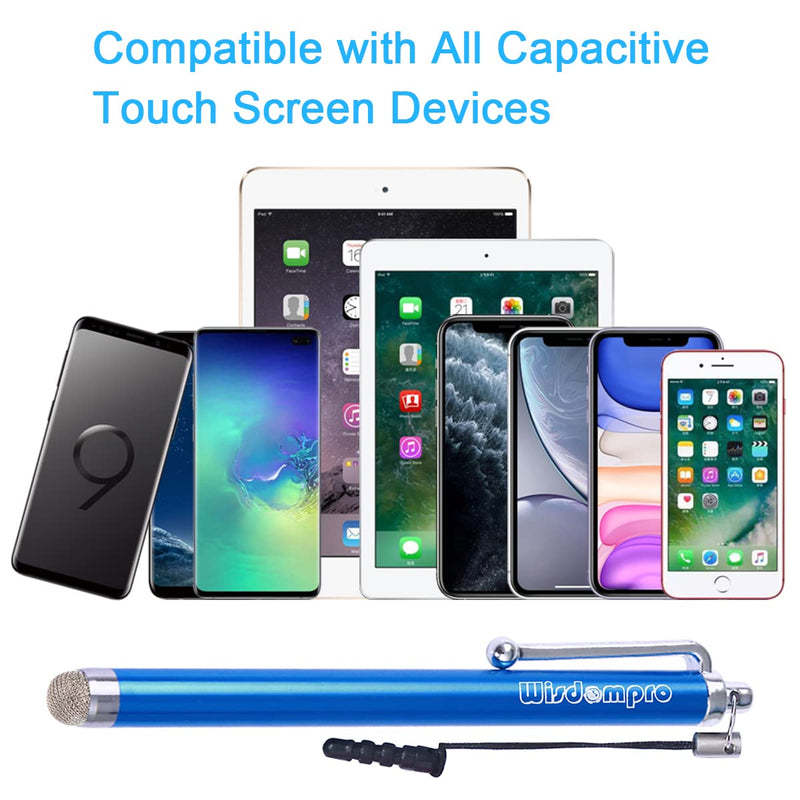 [Australia - AusPower] - Wisdompro Stylus Pens for Touch Screens, 9 Pack of Universal Microfiber Tip Stylus with Lanyard Tether for iPad, iPhone, Tablet, Android, Samsung and All Capacitive Devices - 9 Color 