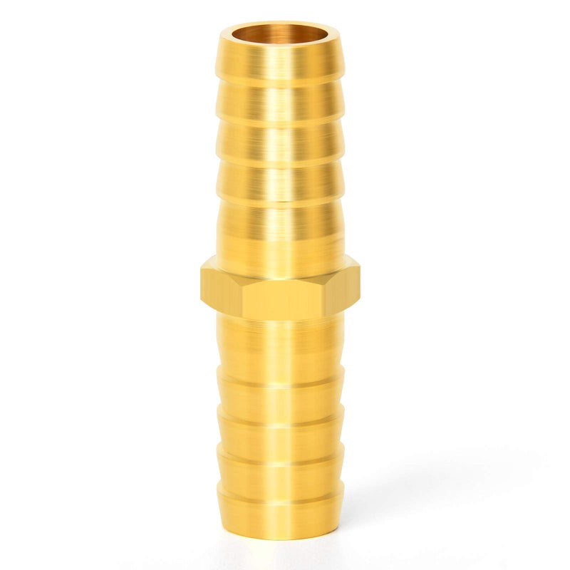 [Australia - AusPower] - GASHER 10 Pieces Brass Hose Barb Reducer, 1/4 Inch to 1/4 Inch(6.35mm) Barb Hose ID with 20 Hose Clamp, Brass Barb Reducer SPLICER Fitting Fuel / AIR / Lquid / Oil / Gas / WOG 1/4" Barb 
