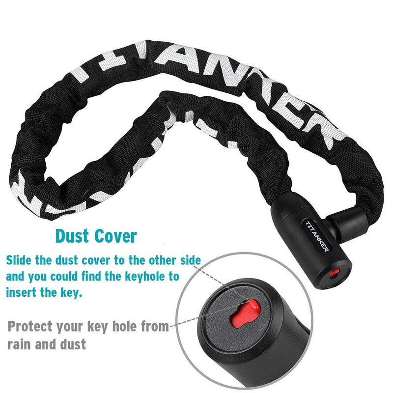 [Australia - AusPower] - Titanker Bike Chain Locks, Bike Locks Heavy Duty Anti-Theft Bicycle Chain Lock with Keys Lock Chain for Bike, Motorcycle, Bicycle, Door, Gate, Fence, Grill (6mm Thick Chain x 3 Feet) 