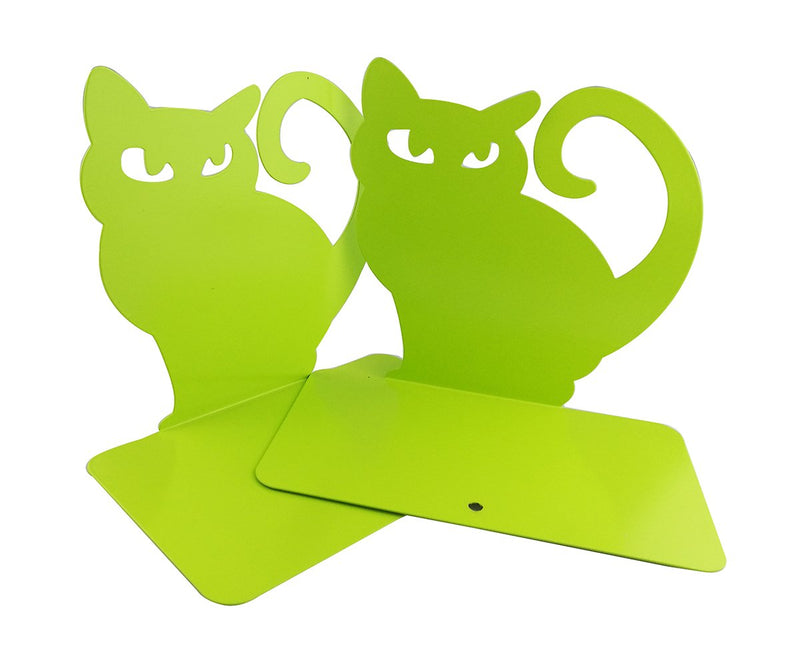 [Australia - AusPower] - Winterworm Cute Vivid Lovely Persian Cat Nonskid Thickening Iron Metal Bookends Book Organizer for Library School Office Home Study Desk Organizer (Green) Green 
