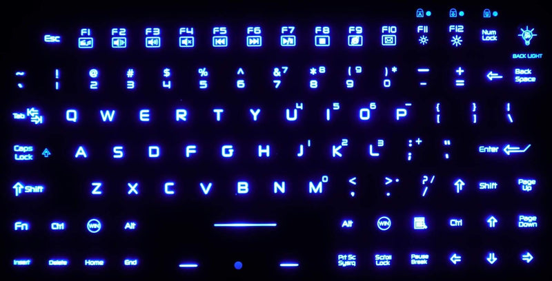 [Australia - AusPower] - DSI Compact LED Backlit Keyboard with Integrated Mouse Button IP68 Waterproof Silicone IKB850BL 