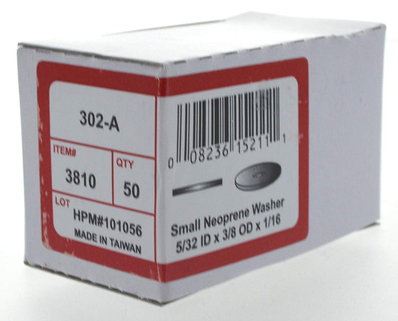 [Australia - AusPower] - Hillman 3810 5/32 In. x 3/8 In. x 1/16 In. Rubber Washer (50-Pack),Black 