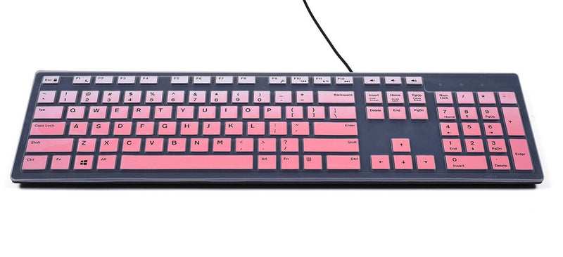 [Australia - AusPower] - Keyboard Cover Skins Compatible with Dell KB216 Wired Keyboard & Dell KM636 Wireless Keyboard & Dell Optiplex 5250 3050 3240 5460 7450 7050 & Dell Inspiron AIO 3475/3670/3477 All-in one Desktop Ombre Pink 