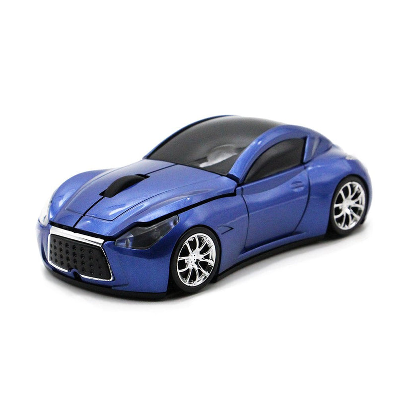 [Australia - AusPower] - Ai5G Race Car Mouse Wireless Sports Car Shaped Mouse 2.4GHz LED Light Shining Surface Decoration Desktop Laptop Computer Mouse Optical Mice (Blue) Blue 