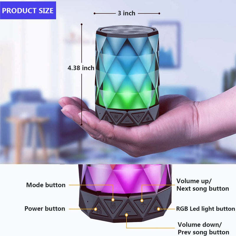 [Australia - AusPower] - LED Portable Bluetooth Speakers with Lights, LFS Night Light Waterproof,Speakers Color Change Computer Speaker,Mic TF Card TWS Support for iPhone Samsung Gaming Christmas (Multi) Multi 