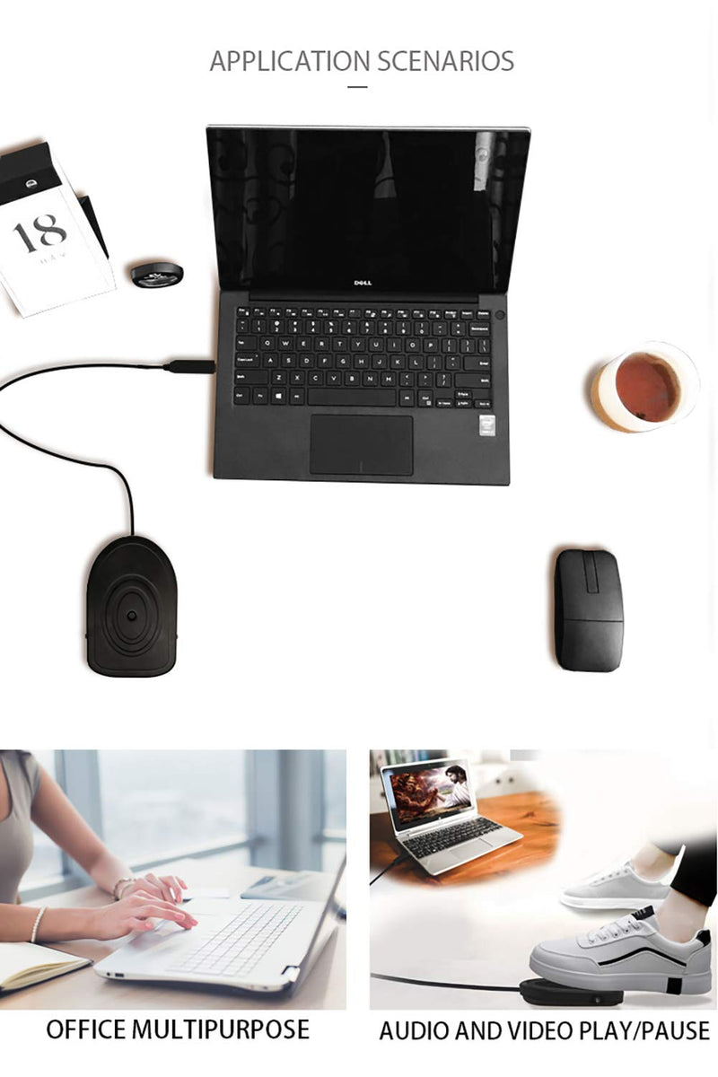 [Australia - AusPower] - PCsensor Metal Single Pedal USB Foot Switch Programmable Keyboard Mouse Shortcut Compatible Medical Instrument Game Controller Transcription Push to Talk (Photoelectric Switch) 