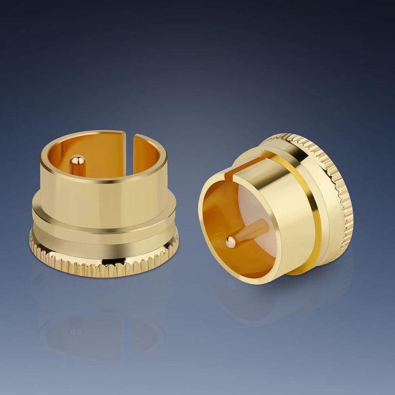 [Australia - AusPower] - Monosaudio 2 pcs XLR Male Plug Caps Brass Gold Plated Noise Stopper Caps Shielding Caps Dust Proof Protector(XLR Male Plug Caps, Gold Plated) Gold-Plated 