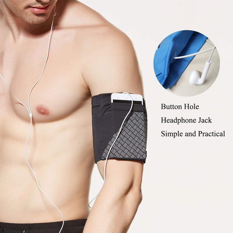[Australia - AusPower] - Ailzos Sports Running Armband, Cell Phone Armband Exercise Arm Holder for Running, Fitness and Gym Workouts Phone Armband Sleeve for iPhone X/8/7 Plus/7/6,Samsung Galaxy S9/S8/S7,Sony,LG HTC, Black,L Large 