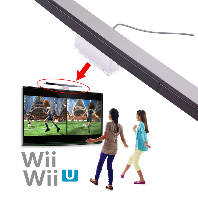 [Australia - AusPower] - JINHEZO Replacement Wired Infrared IR Ray Motion Sensor Bar Compatible Nintendo Wii and Wii U Console (Silver/Black) 