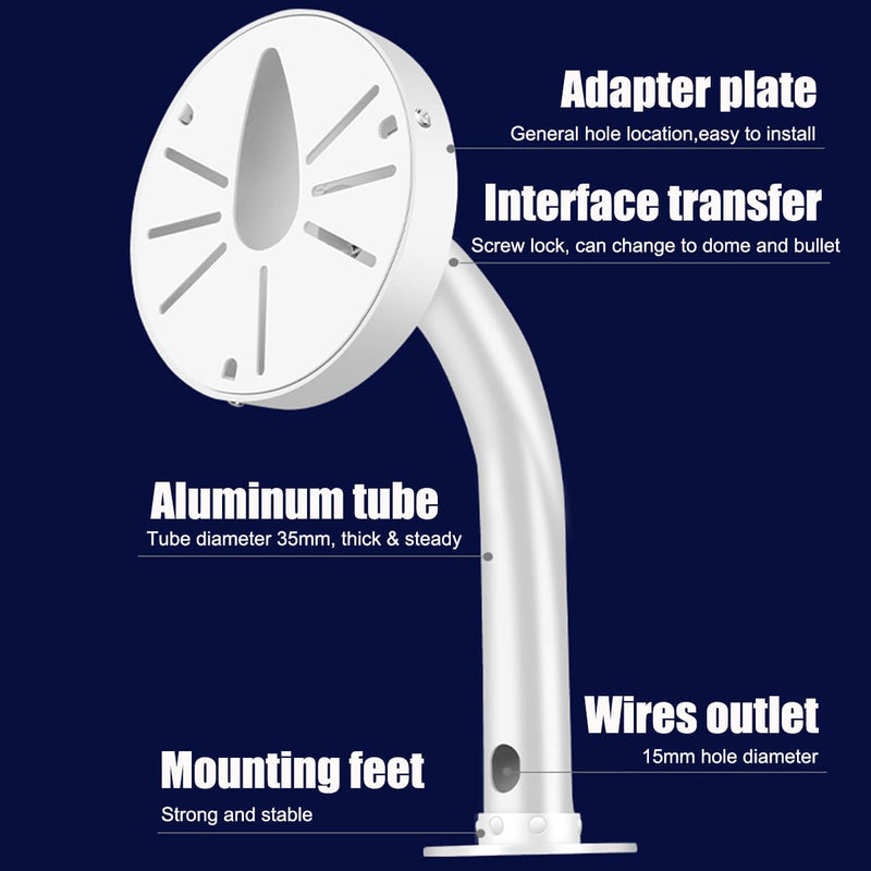 [Australia - AusPower] - V-Fiabilidad Dome Camera J-Type Wall Mount Bracket, 370mm/14.56" Security Camera Mount Universal Camera Wall Mounting Bracket/IP Camera for CCTV Surveillance Camera 