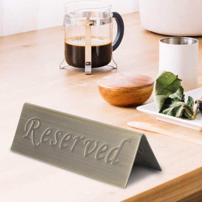 [Australia - AusPower] - Junluck Reserved Sign, Stainless Steel Reusable Double Side Reserved Sign Food Service Reserved Table Sign for Cafes/Night Clubs/Hotels/Restaurants/Teahouses/Bars/Pubs 