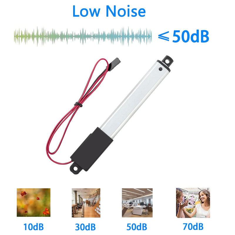 [Australia - AusPower] - JQDML Mini Micro Linear Actuator Metal Gear 12V, Stroke 3 inch, Pushing Force 42.2 lbs Speed 0.2"/sec, Weight: 0.16lbs, for Cabinets Robotics Home Automation and Toys (3 inch, 42.2 lbs) 