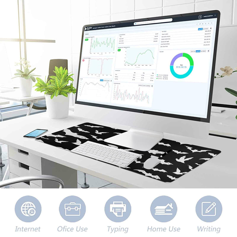 [Australia - AusPower] - Glaphy Halloween Bats Mouse Pad Large Gaming Mouse Pad Non-Slip Desk Mat for Computers Laptop, 35.4x15.7 in XXL-35.4x15.7in 