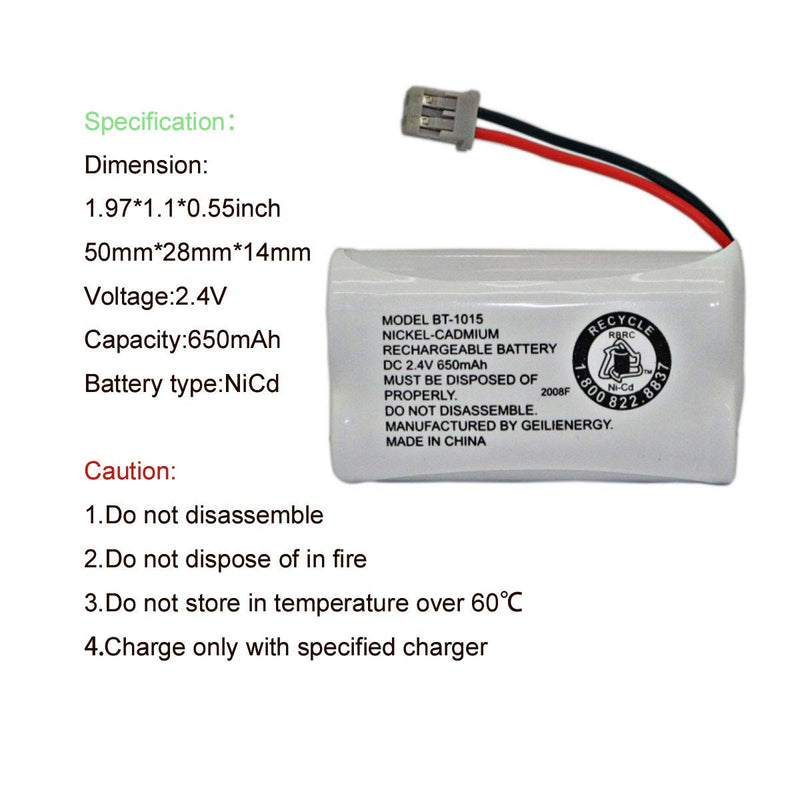 [Australia - AusPower] - GEILIENERGY BT-1015 BT1015 Battery Compatible for Uniden BT1007 BT-1007 BT904 BT-904 BBTY0651101 BBTY0460001 BBTY0510001 BBTY0624001 BBTY0700001 HHR-P506, HHR-P506A Cordless Phone(3-Pack) 3 pack BT1007/BT1015 Batteries 