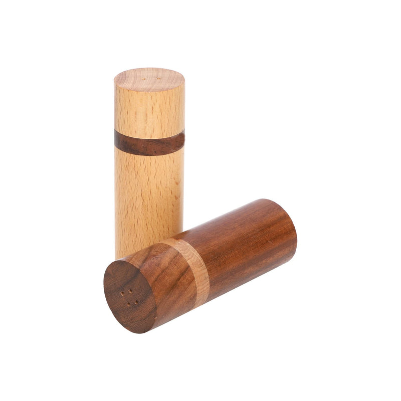 [Australia - AusPower] - Frescorr - Exclusive Wooden Elegant Salt & Pepper Shakers - Salt and Pepper Mixer Table Top Dinning Table Accessories (SET of 2) (Wooden OAK and Rosewood) Wooden OAK - Rosewood 