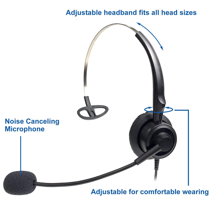[Australia - AusPower] - Audicom H200CSB Mono Call Center Headset Headphone with Mic for Cisco Unified Telephone IP Phones 7931G 7940 7941 7942 7945 7960 7961 7962 7965 7970 and M10 MX10 Vista Modular Adapters 