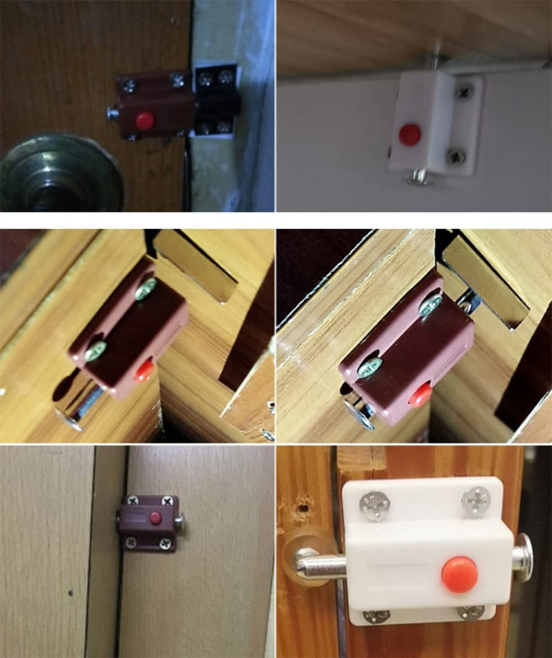 [Australia - AusPower] - 4 Piece Window Cabinet Button Spring Loaded Automatic Door Latch Lock Furniture Cabinet Drawer Door Bolt with Spring Button 