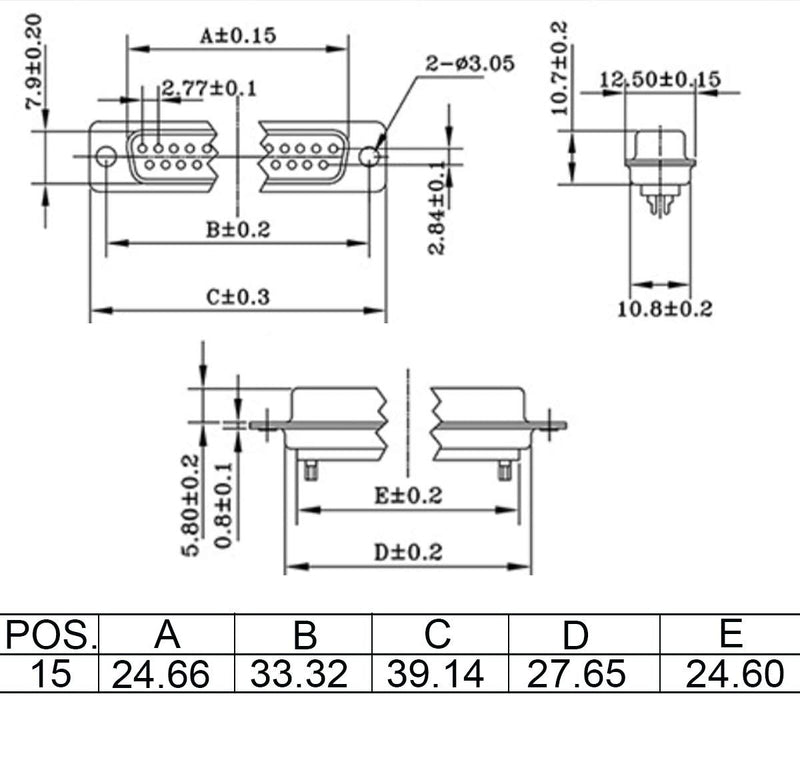 [Australia - AusPower] - Jienk 10PCS DB15 RS232 Serial D-SUB Solder Cup Connectors, Gold Plated Joints RS232 Serial Port 15Pin D Sub Couplers(Male x 5, Female x 5) 