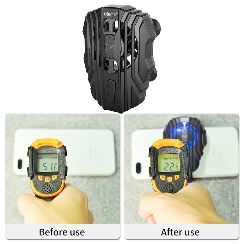 [Australia - AusPower] - Oluote Cell Phone Cooler, Phone Radiator for Smartphone Gaming Semiconductor Heatsink Cooler Controller Fan (Black) 