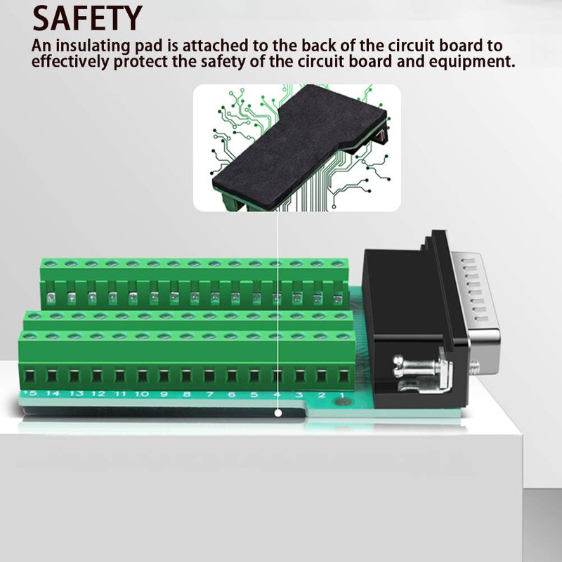 [Australia - AusPower] - ANMBEST DB44 Solderless Connector, Female D-SUB to 44-pin Port Terminal Adapter Breakout Board with Bolts DB44 Female 