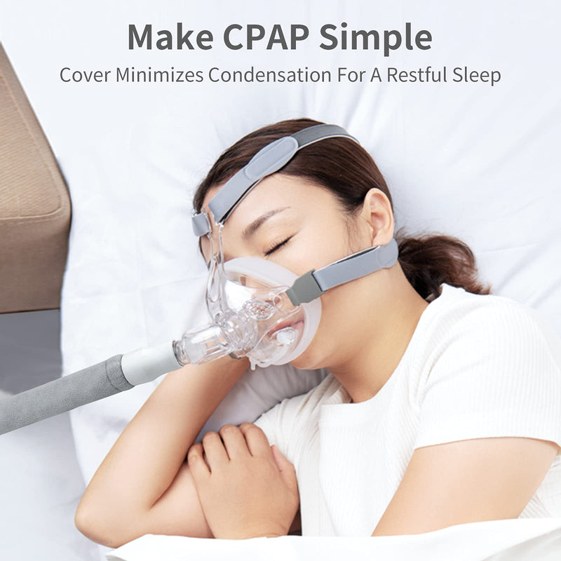 [Australia - AusPower] - CPAP Hose Cover with Zipper for Standard 6 Foot CPAP Tubing Reusable Comfort Fleece Tube Insulator Super Soft Washable Breathable Cover Gray 6 Feet 