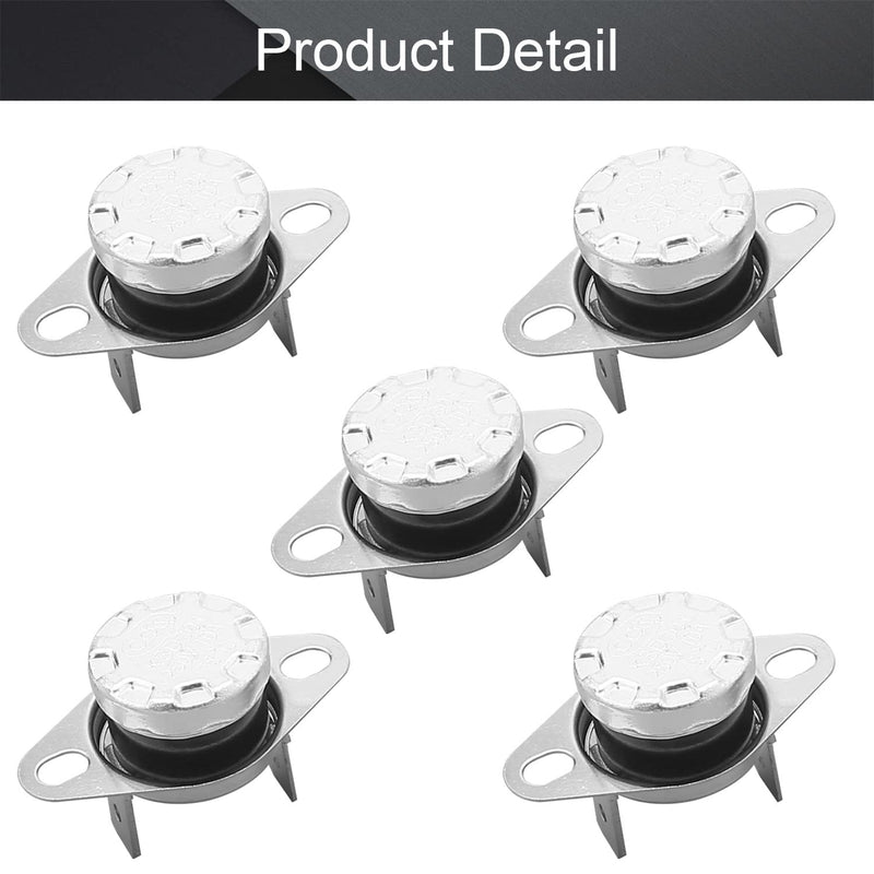[Australia - AusPower] - Fielect 5Pcs KSD301 Thermostat 85ｰC/185ｰF Normally Closed N.C Snap Disc Temperature Switch for Microwave Oven Coffee Maker Smoker Bent Feet 
