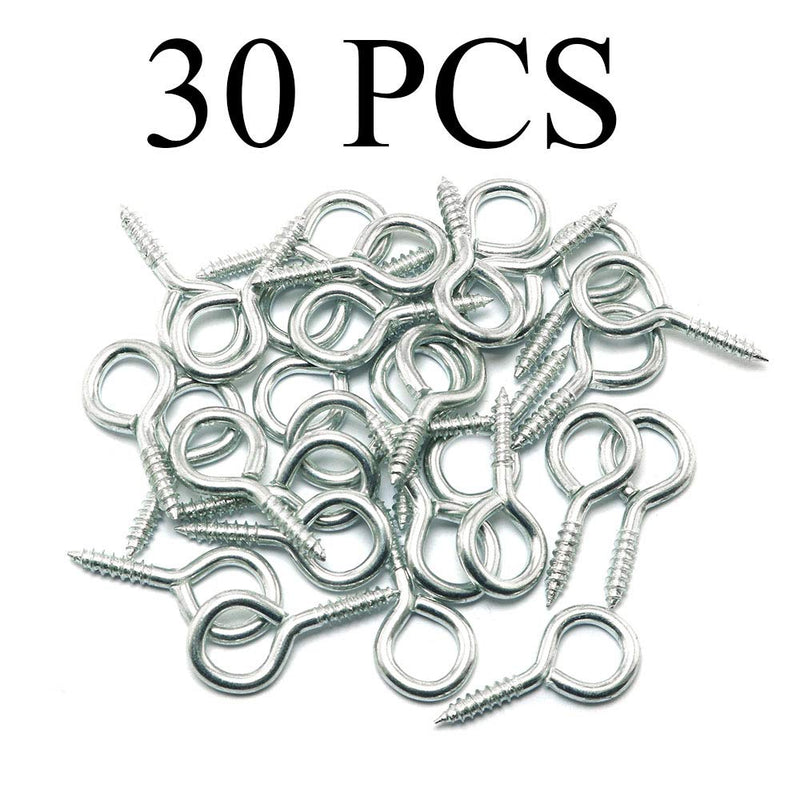 [Australia - AusPower] - Pro Bamboo Kitchen Eyelets Screw 30PCS 1 Inches Screw Eye Pins Eye Pins Hooks 1 Inch 