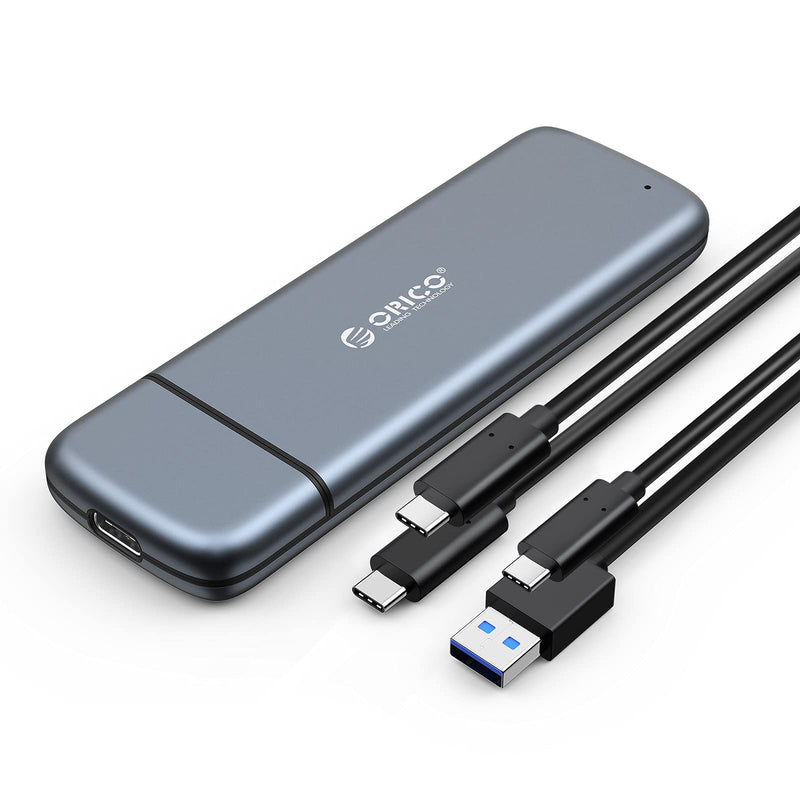 [Australia - AusPower] - ORICO Aluminum M.2 SSD Enclosure Tool-Free USB3.1 Gen2 Type-C 10Gbps External Adapter,NVME PCI-e and M.2 NGFF SATA SSD Supported (2230/2242/2260/2280) with USB A to C and USB C to C Cable（M2L2-NV03） 