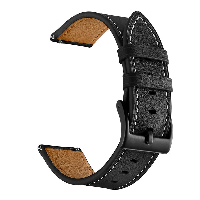 [Australia - AusPower] - Kartice Compatible with Amazfit Bip Band /Galaxy Watch 3 41mm Band, 20mm Leather Strap Replacement Buckle Strap Wrist Band for Amazfit Bip Smartwatch (Black) 
