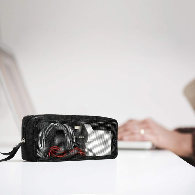 [Australia - AusPower] - CM Travel Cable Organizer Case Bag Portable Computer Accessories Zipper Mesh Pouch Bag for Holding Laptop Mouse, Power Bank, USB, Adapter, Charger, Cellphone and Cosmetics 