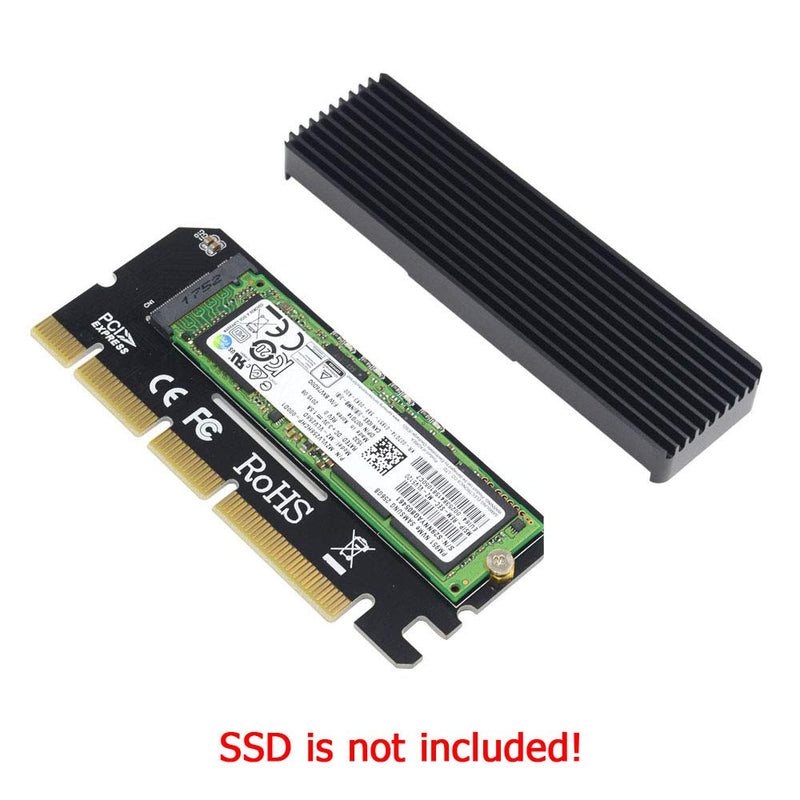 [Australia - AusPower] - GODSHARK NVME Adapter with Heat Sink, M.2 SSD Key M to PCI Express x4/x8/x16 Converter Expansion Card, Support 2230 2242 2260 2280, Compatible for Windows XP 7 8 10 