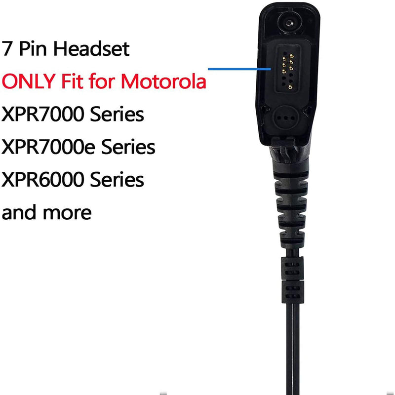 [Australia - AusPower] - Retevis 2 Way Radio Earpiece with Mic 2 Wire Surveillance Acoustic Tube Earpiece for Motorola APX6000 XPR6550 XPR7000 XPR7550e Walkie Talkies(1 Pack) 
